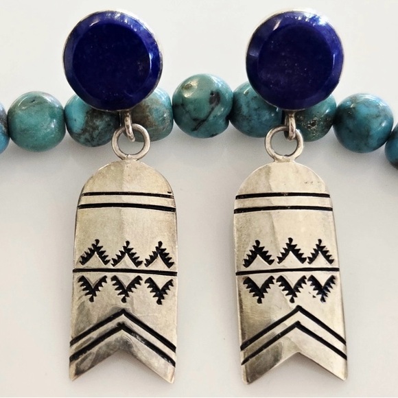 Jewelry - Native American Lapis and Silver Blue Dangle Earrings